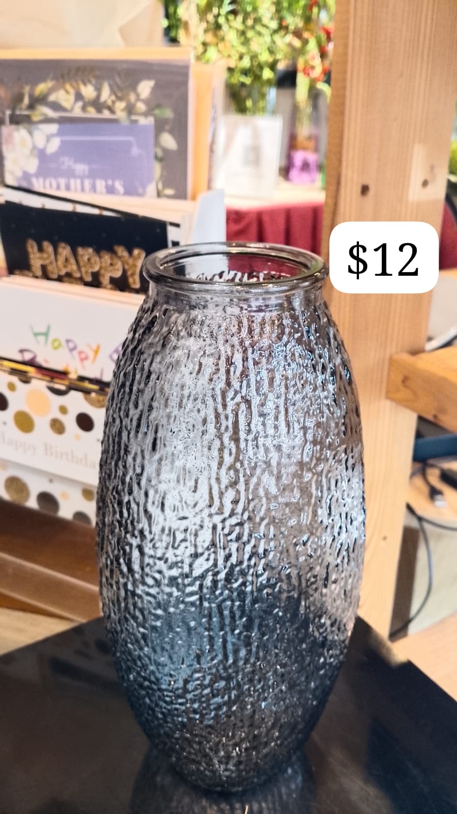 TI CNY Green Gradient Glass Vase Medium