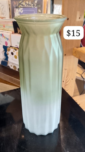 TI CNY Sand Glass Vase Big Blue,green & grey $15