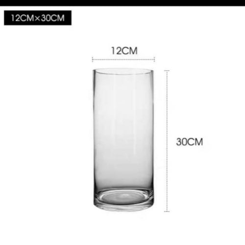 TI CNY Glass Transparent Floral Vase 25cm