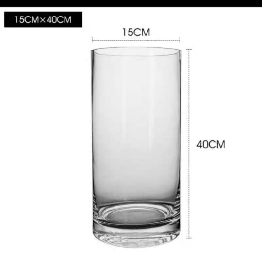 TI CNY Transparent Tall 15cmx40cm Vase $22